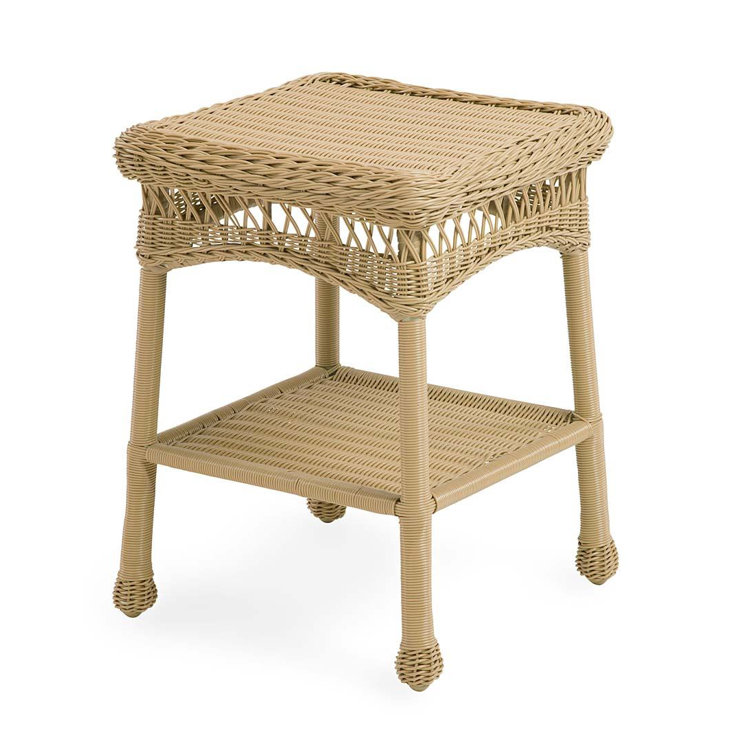 Plow & Hearth Tangier Wicker/Rattan Side Table & Reviews Wayfair